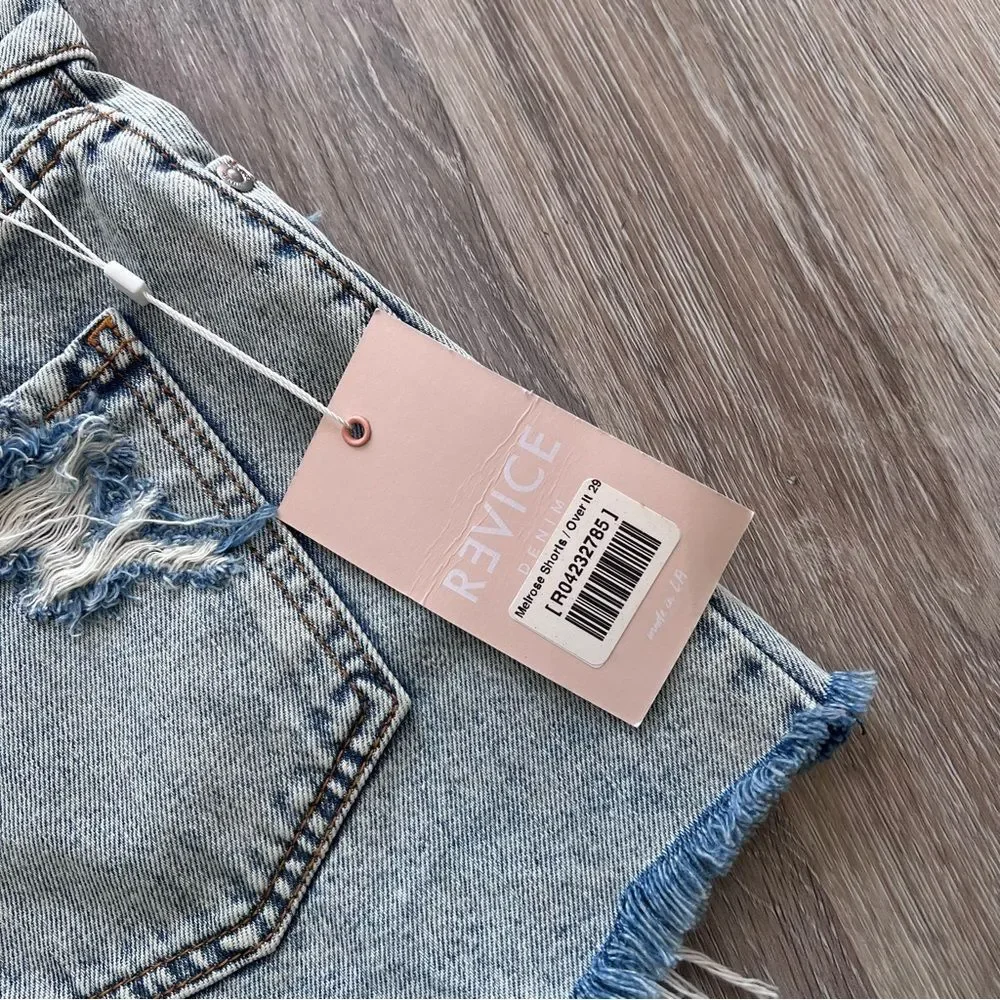 Nwt revice denim melrose shorts cut off fold over‎ button fly women’s size 29 - Picture 8 of 9